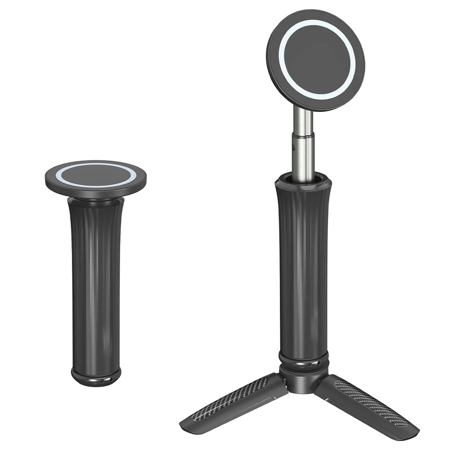 Magnetic Selfie Stick Tripod | 360 Degree Rotatable Phone Holder - Black