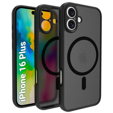 iPhone 16 Plus Back Cover Case | Sleek Hybrid - Matte Black Magnetic