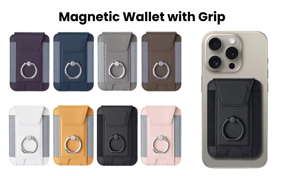 Magnetic Phone Wallet with Grip | Phantom - Black