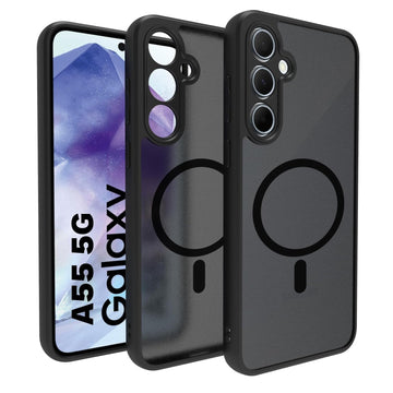 Samsung Galaxy A55 5G Back Cover Case | Sleek Hybrid - Matte Black Magnetic
