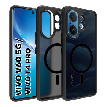 Vivo V60 5G / T4 Pro 5G / V60e 5G Back Cover Case | Sleek Hybrid - Matte Black Magnetic