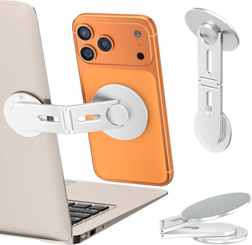Magnetic Laptop Mobile Holder | Foldable Stand - Silver