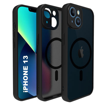 iPhone 13 Back Cover Case | Sleek Hybrid - Matte Black Magnetic