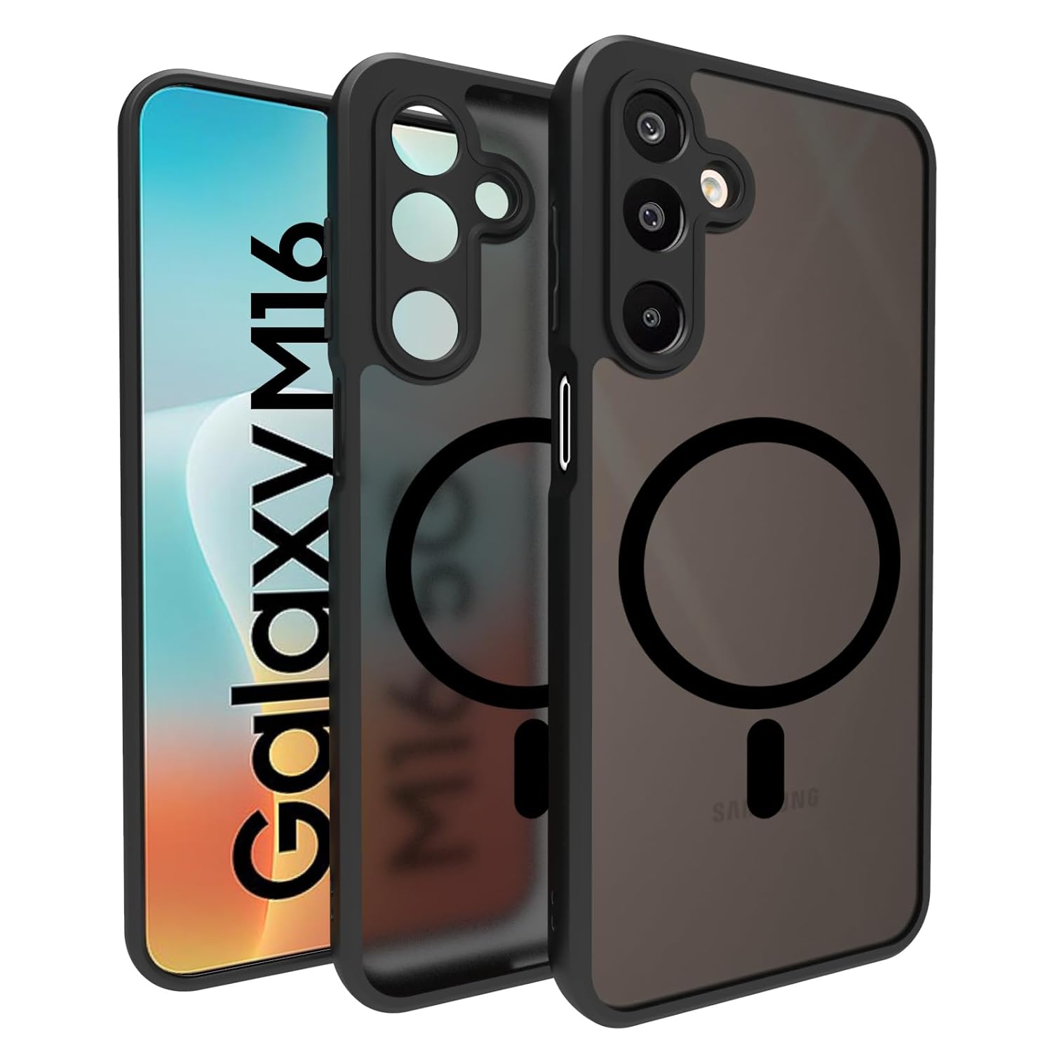 Samsung Galaxy M16 5G / Galaxy F16 5G Back Cover Case | Sleek Hybrid - Matte Black Magnetic