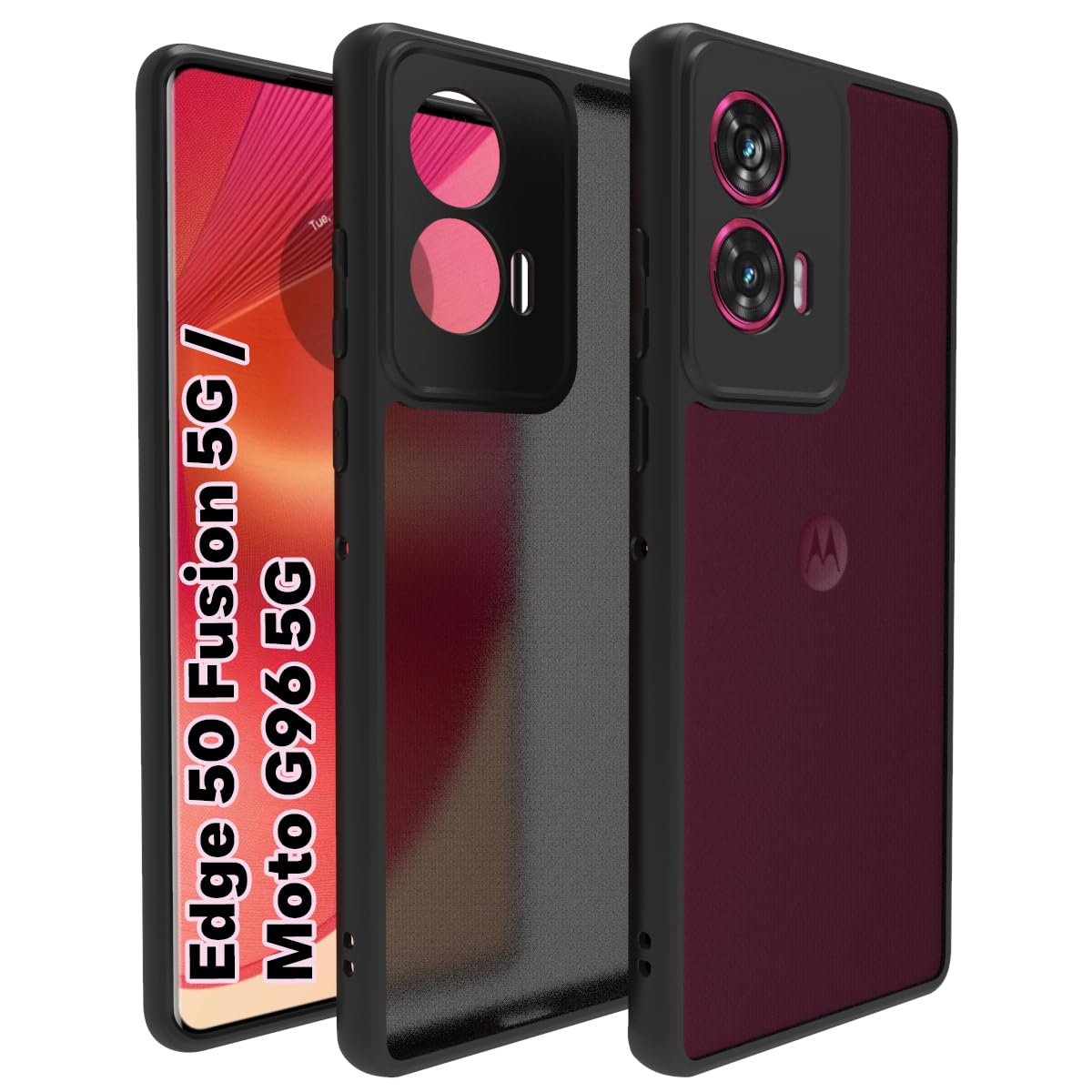 Motorola Edge 50 Fusion / G96 5G Back Cover Case | Sleek Hybrid - Matte Black