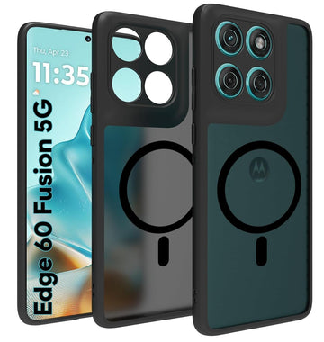 Moto Edge 60 Fusion 5G / Moto Edge 60 5G Back Cover Case | Sleek Hybrid - Matte Black Magnetic