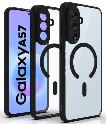 Samsung Galaxy A57 Back Cover Case | Sleek Hybrid - Clear Black Magnetic