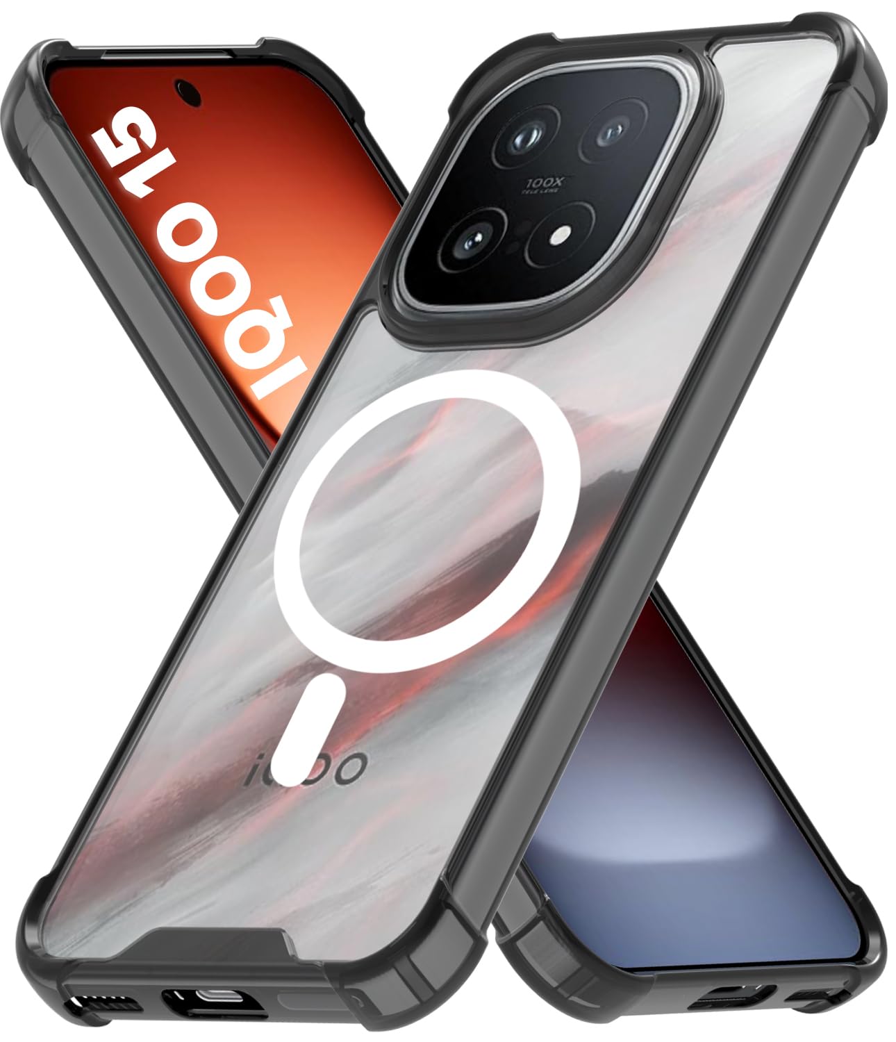 iQOO 15 Back Cover Case | Clear Hybrid - Clear Smoke Magnetic