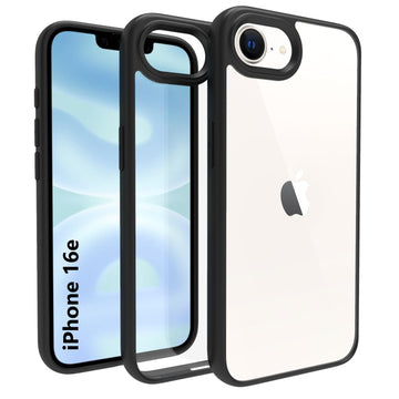 iPhone 16e / iPhone 17e Back Cover Case | Tough  Hybrid - Clear Black