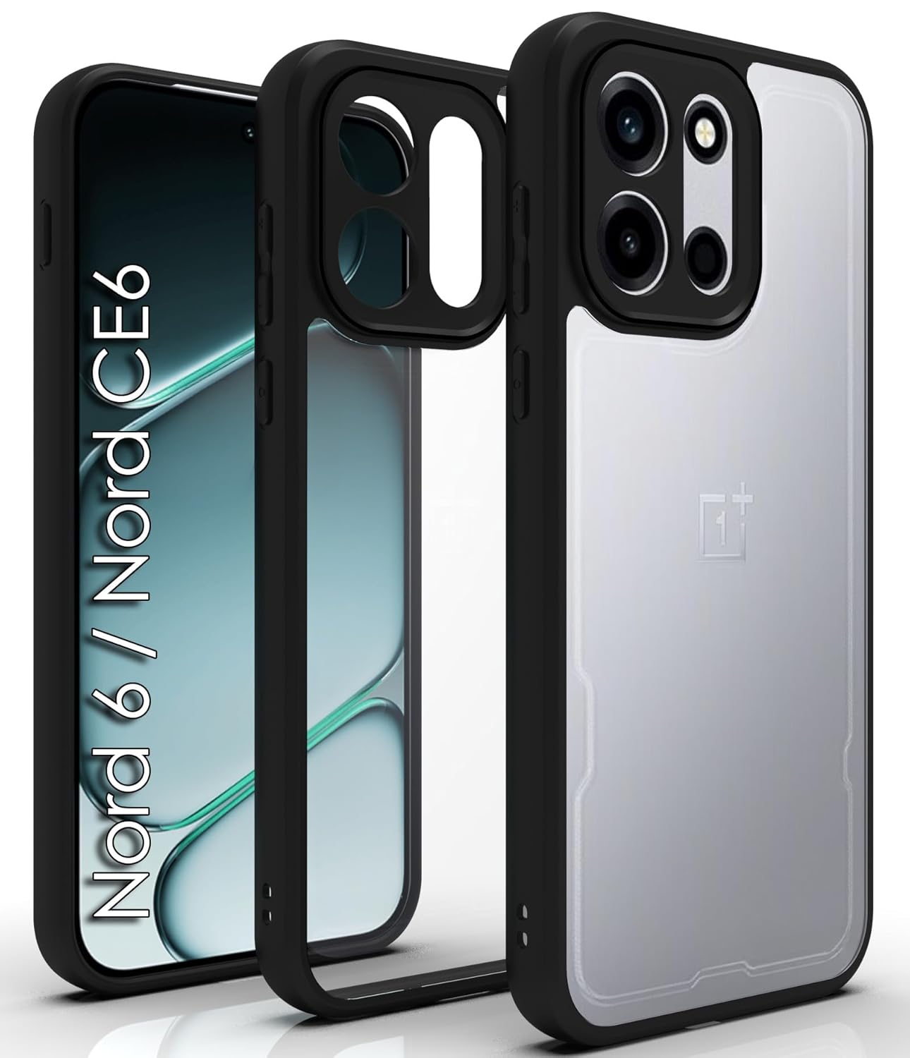 OnePlus Nord 6 5G / Nord CE 6 5G Back Cover Case | Clear Hybrid - Clear Black
