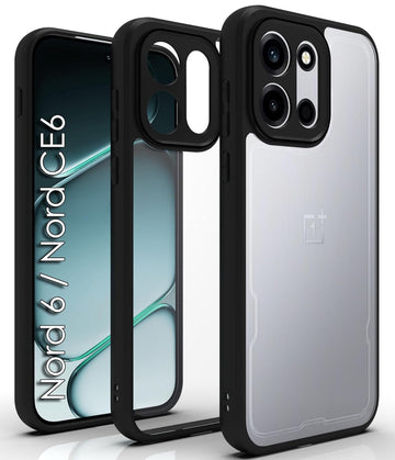 OnePlus Nord 6 5G / Nord CE 6 5G Back Cover Case | Clear Hybrid - Clear Black