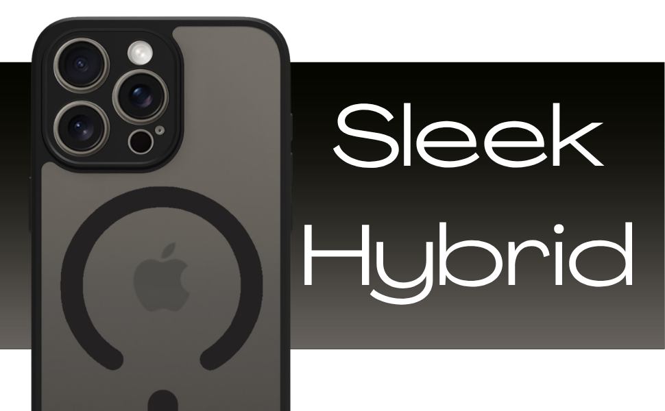 iPhone 15 Pro Max Back Cover Case | Sleek Hybrid - Matte Black Magnetic