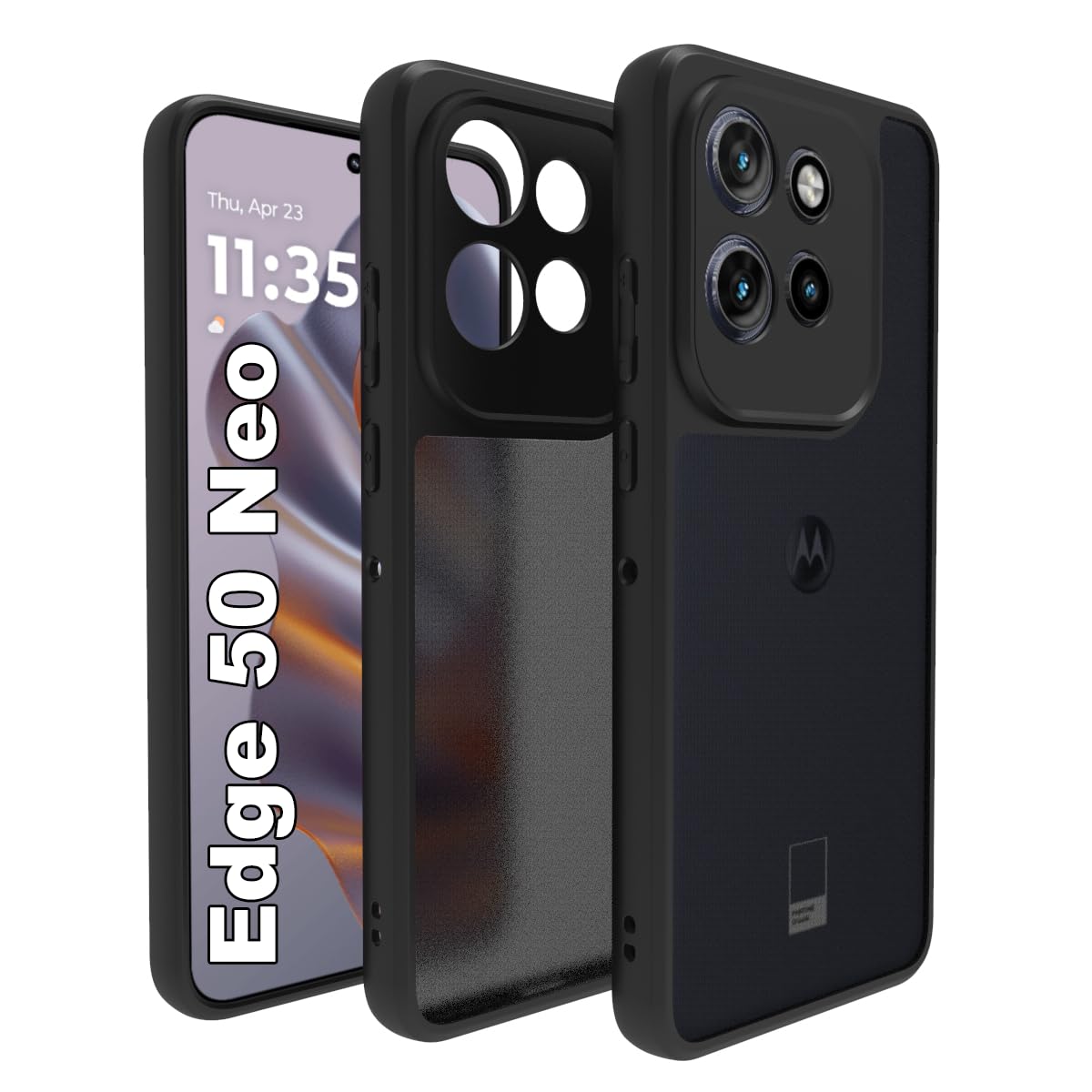 Moto Edge 50 Neo 5G Back Cover Case | Sleek Hybrid - Smoke Black