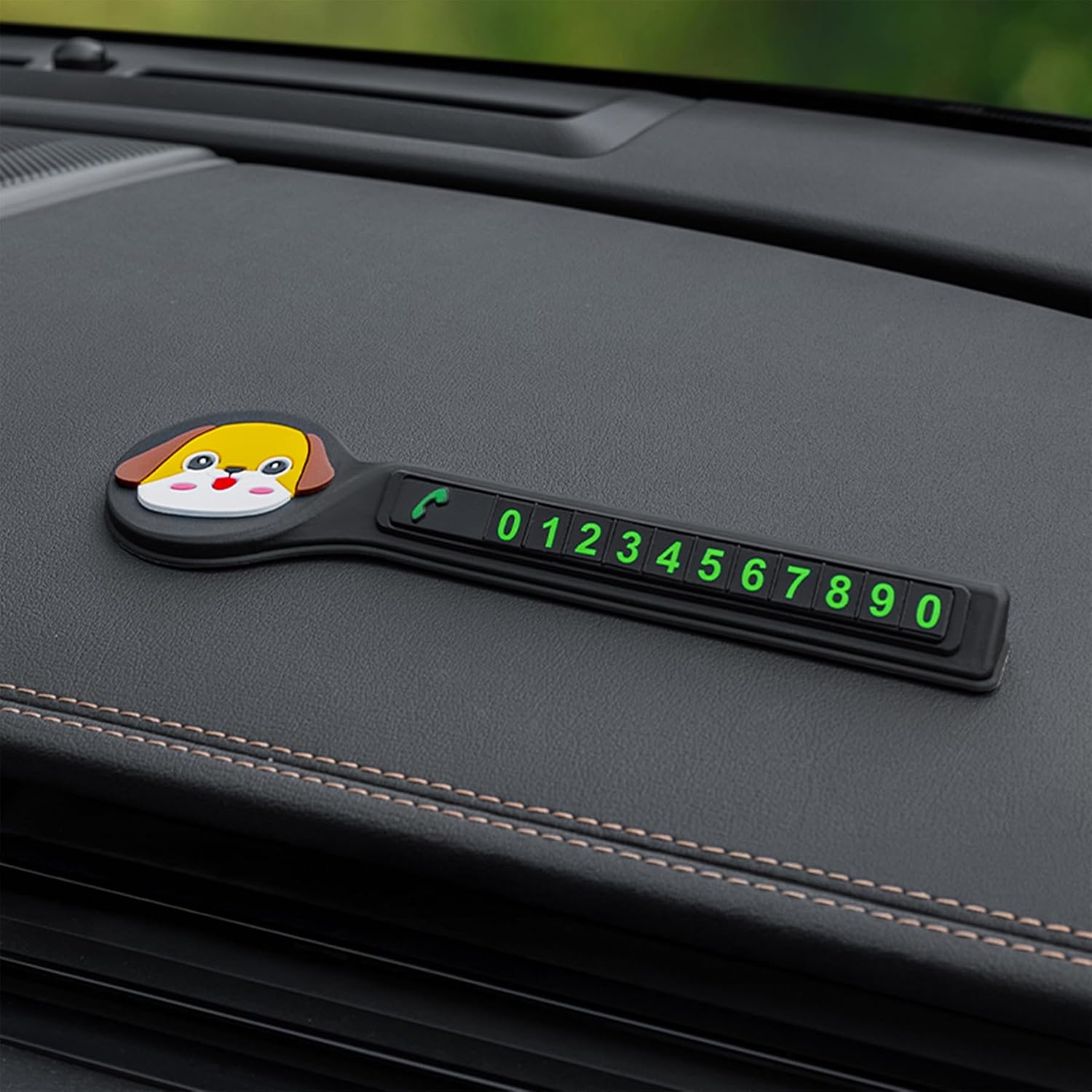 Car Dashboard Anti-Slip Mat |  Dog Design Phone Number Plate