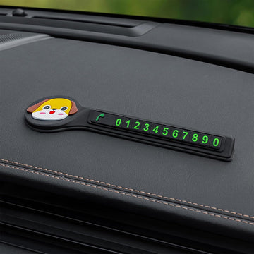 Car Dashboard Anti-Slip Mat |  Dog Design Phone Number Plate