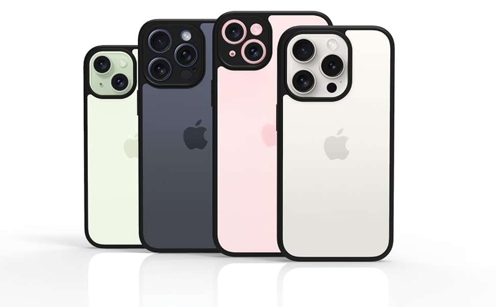 iPhone 15 Plus Back Cover Case | Sleek Hybrid - Clear Black