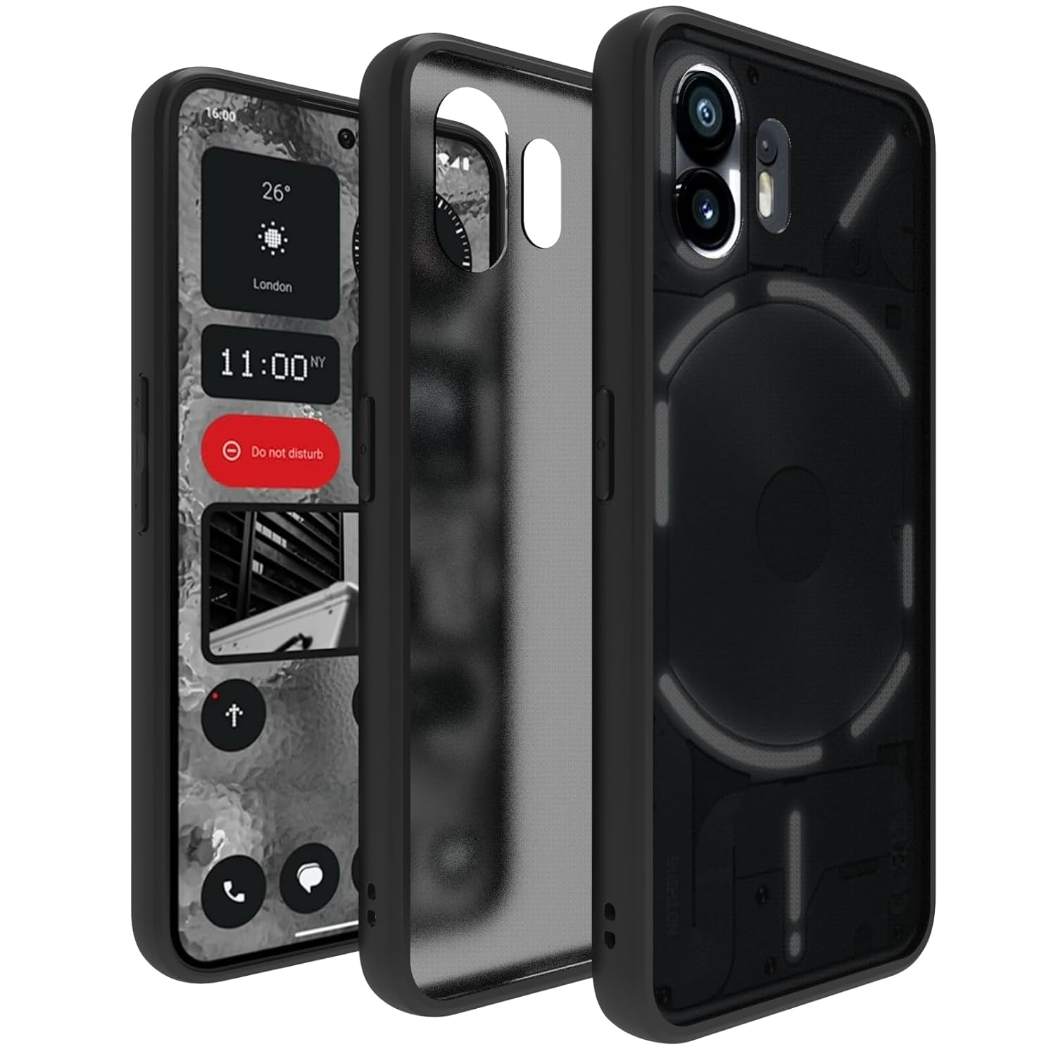 Nothing Phone 2 Back Cover Case | Sleek Hybrid - Matte Black