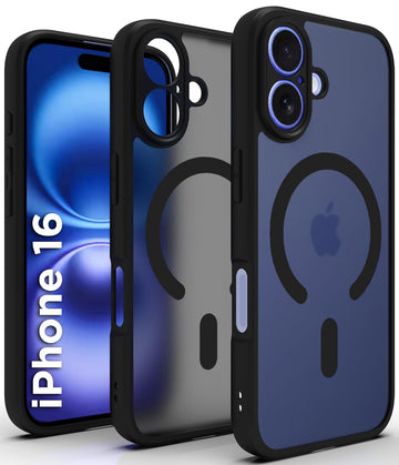 iPhone 16 Back Cover Case | Sleek Hybrid - Matte Black Magnetic