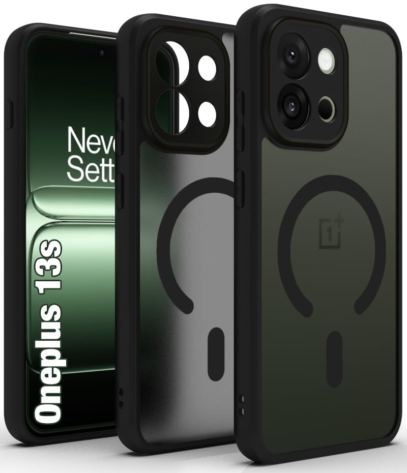 OnePlus 13s Back Cover Case | Sleek Hybrid - Matte Black Magnetic