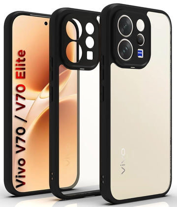 Vivo V70 / V70 Elite 5G Back Cover Case | Clear Hybrid - Clear Black