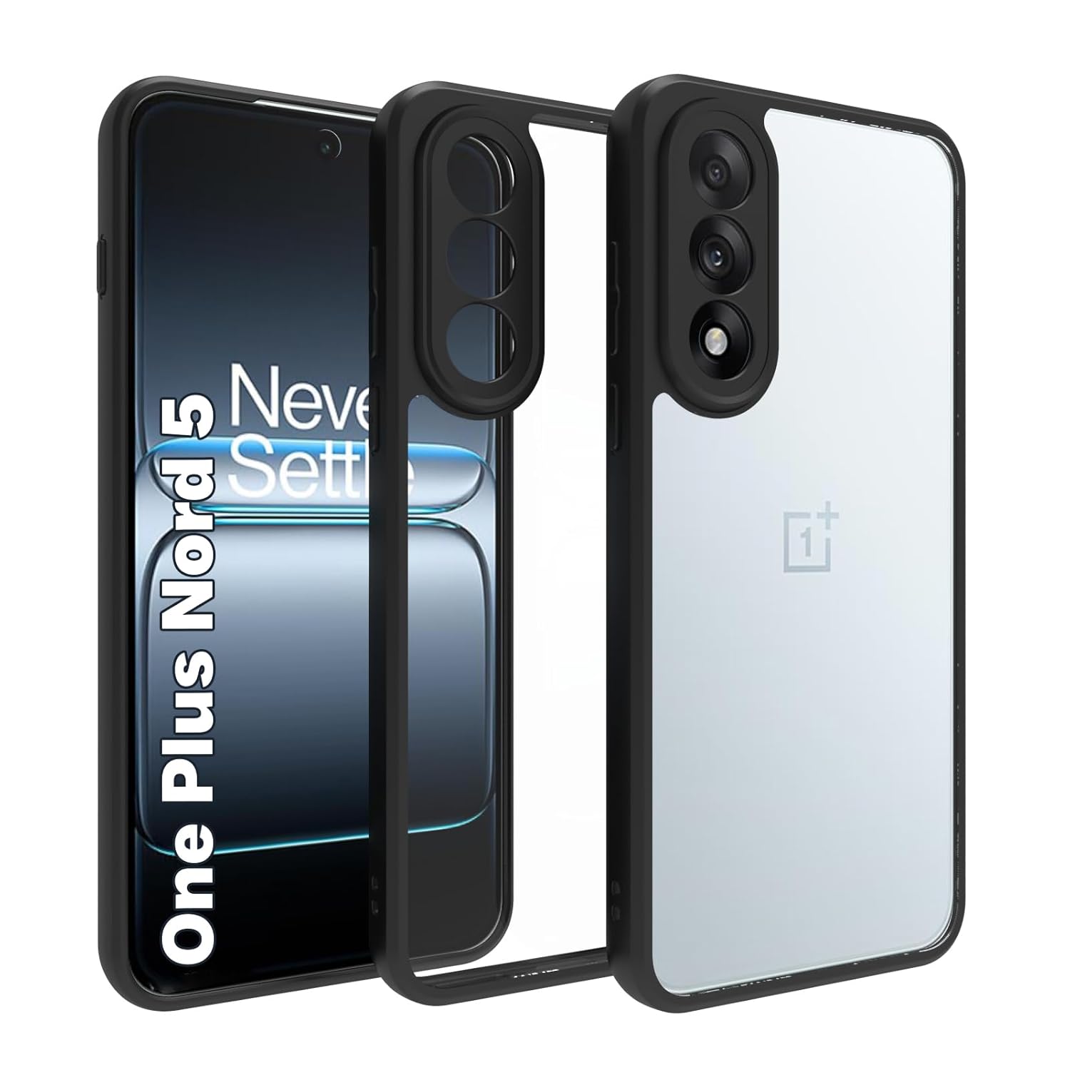 OnePlus Nord 5 5G Back Cover Case | Sleek Hybrid - Clear Black