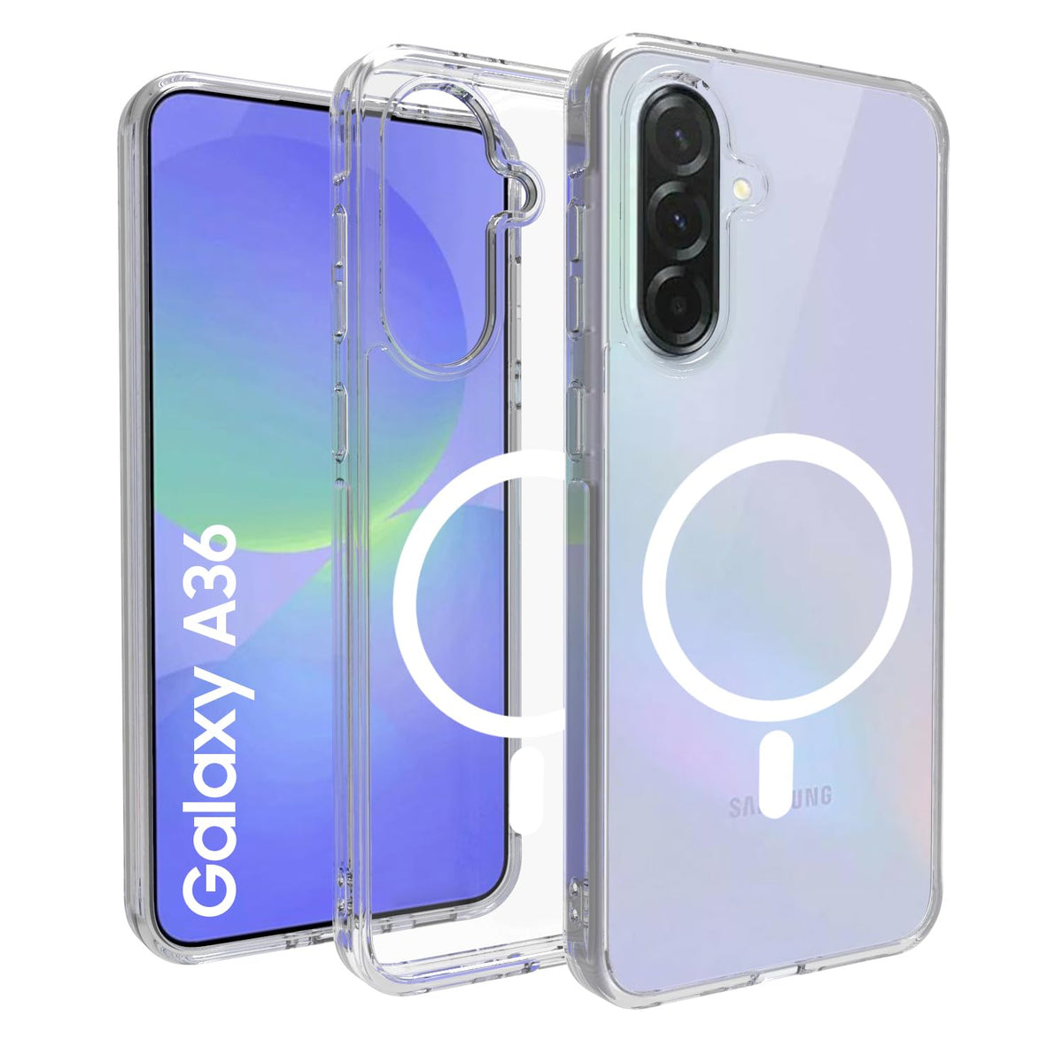 Samsung Galaxy A36 Back Cover Case | Clear Hybrid - Clear Magnetic
