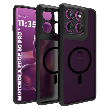 Moto Edge 60 Pro 5G Back Cover Case | Sleek Hybrid - Matte Black Magentic