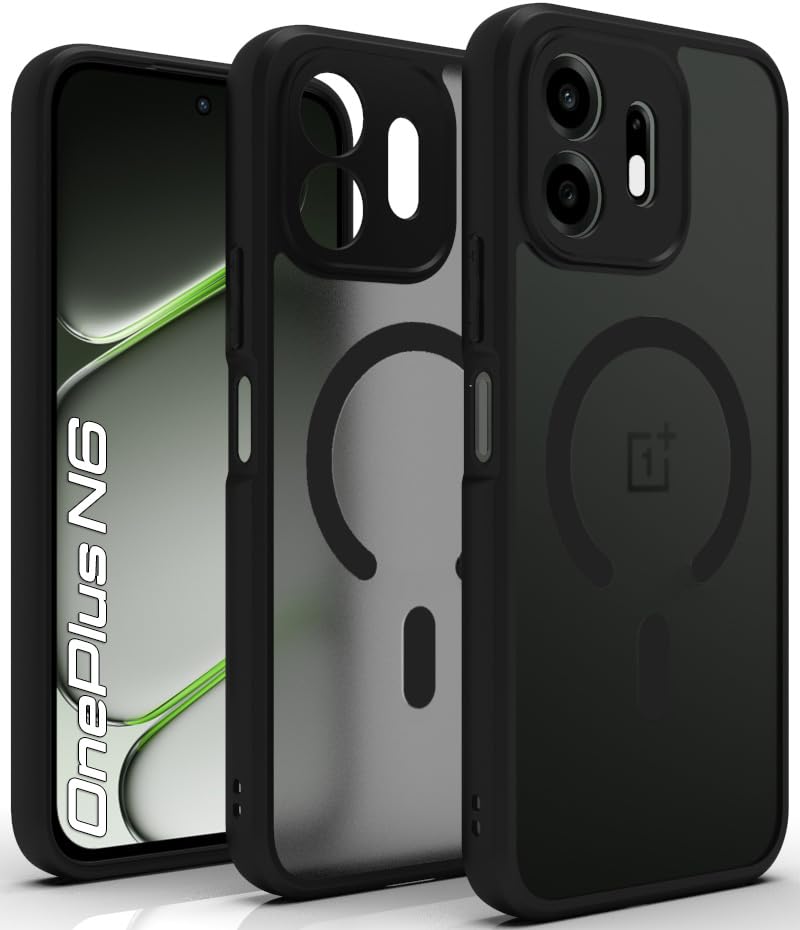 OnePlus N6 Back Cover Case | Sleek Hybrid - Matte Black Magnetic