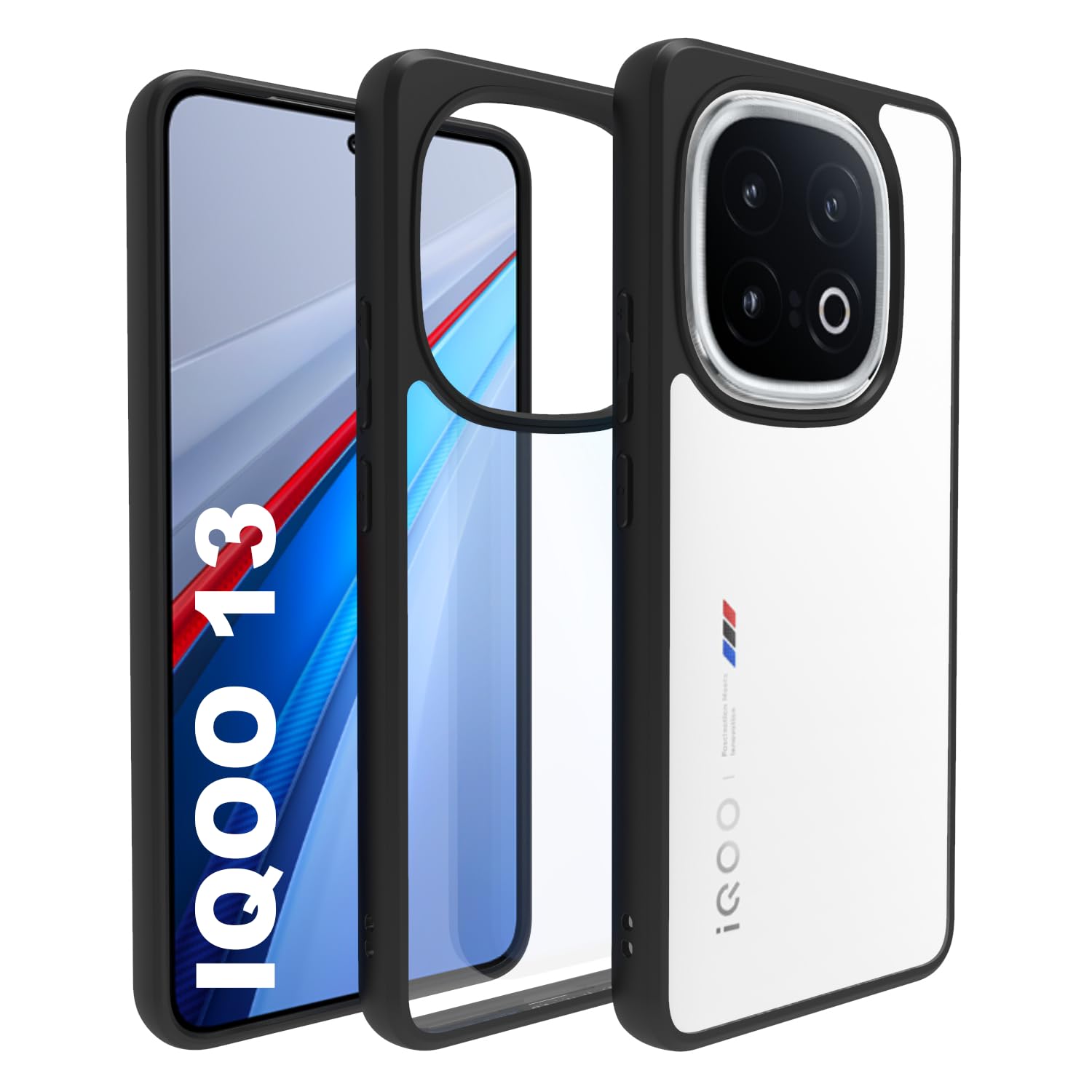 iQOO 13 5G Back Cover Case | Sleek Hybrid - Clear Black