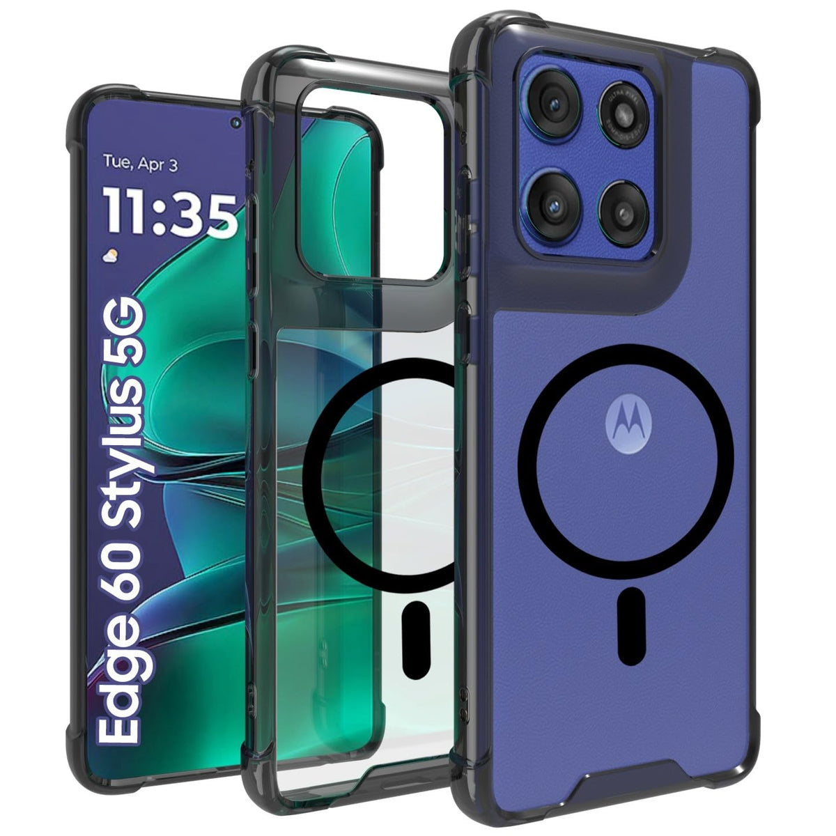 Motorola Edge 60 Stylus Back Cover Case | Clear Hybrid - Clear Magnetic