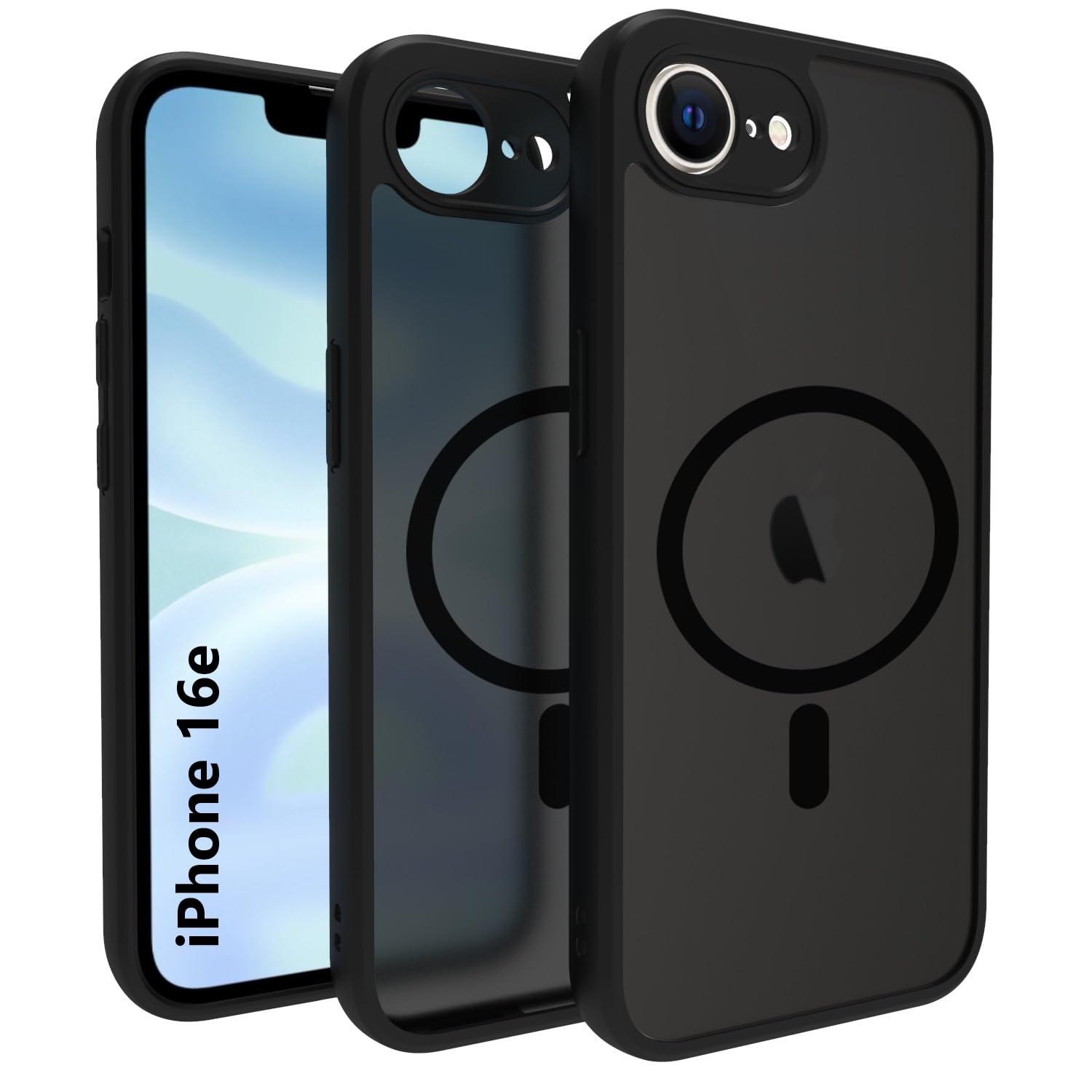 iPhone 16e / iPhone 17e Back Cover Case | Sleek Hybrid - Matte Black Magnetic