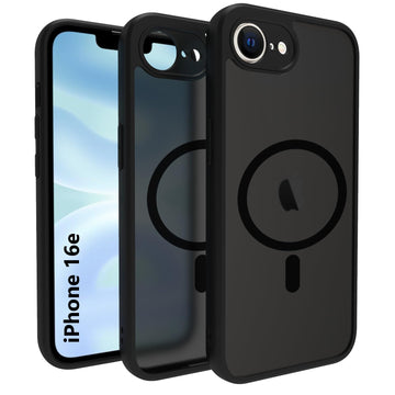 iPhone 16e / iPhone 17e Back Cover Case | Sleek Hybrid - Matte Black Magnetic