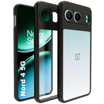 OnePlus Nord 4 5G Back Cover Case | Sleek Hybrid - Clear Black Transparent