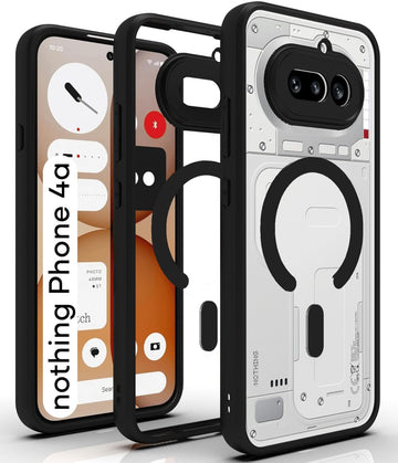 Nothing Phone 4a 5G Back Cover Case | Clear Hybrid - Clear Black Magnetic