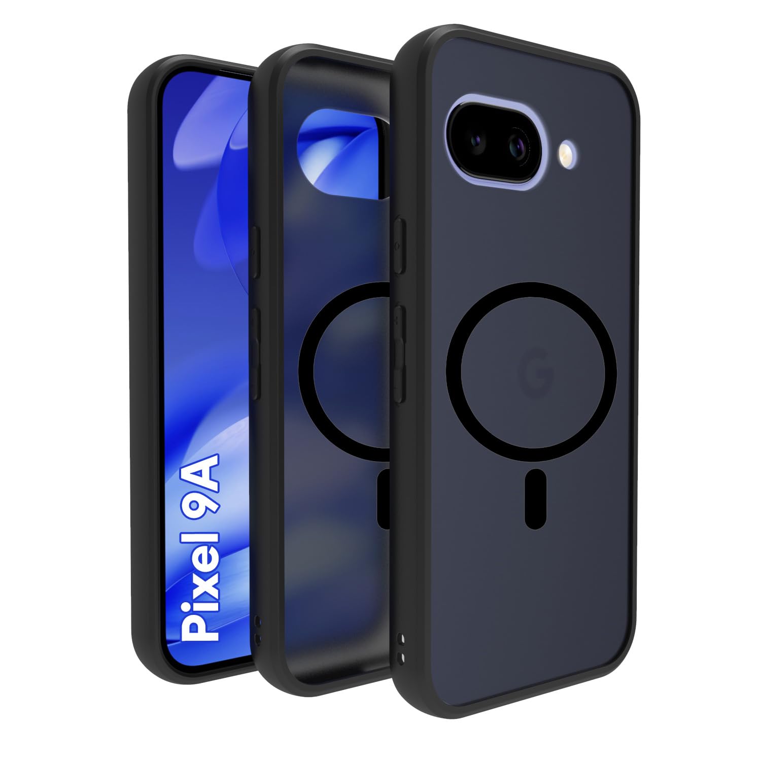 Google Pixel 9a Back Cover Case | Sleek Hybrid - Matte Black Magnetic