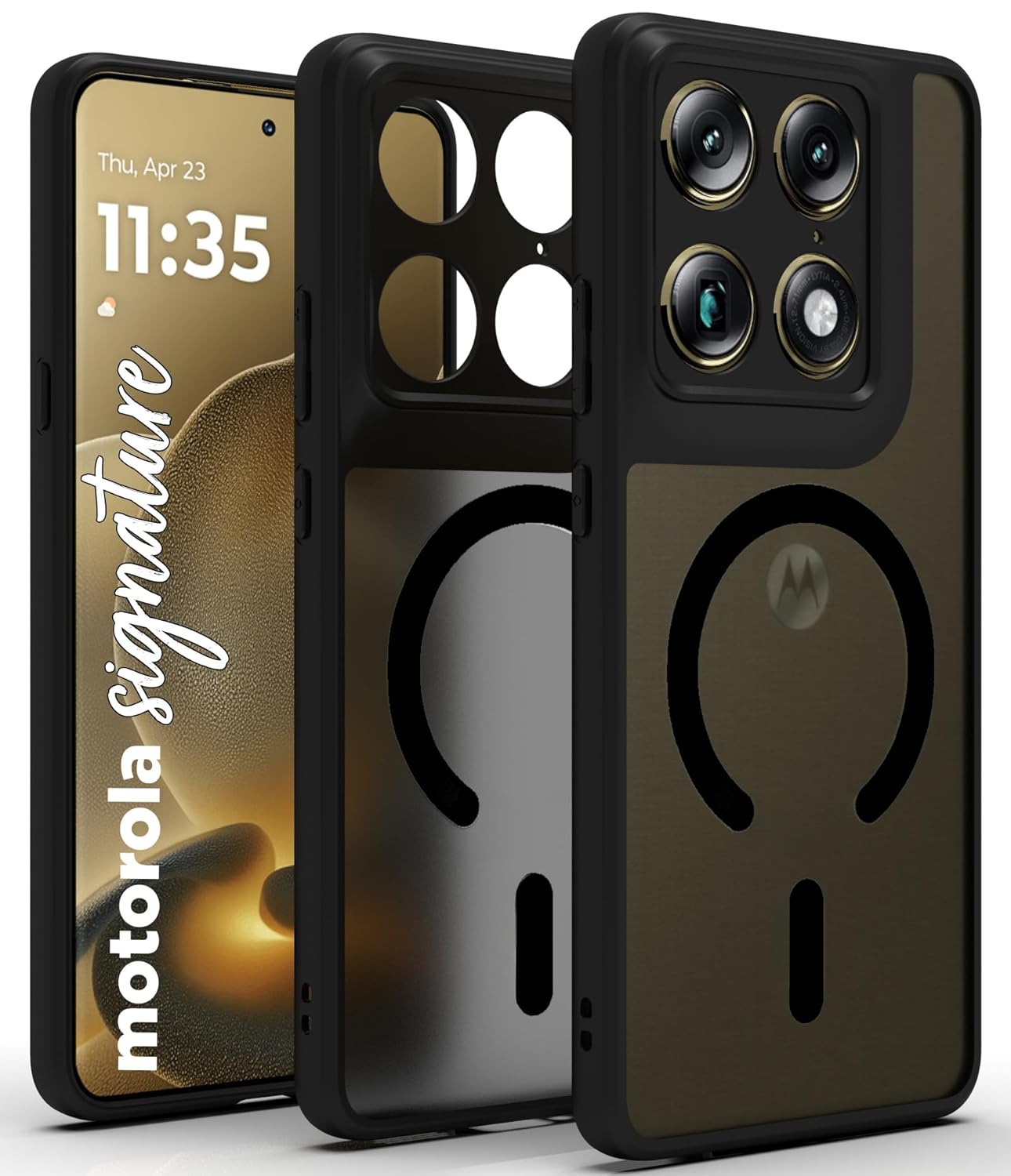 Motorola Signature Back Cover Case | Sleek Hybrid - Matte Black Magnetic