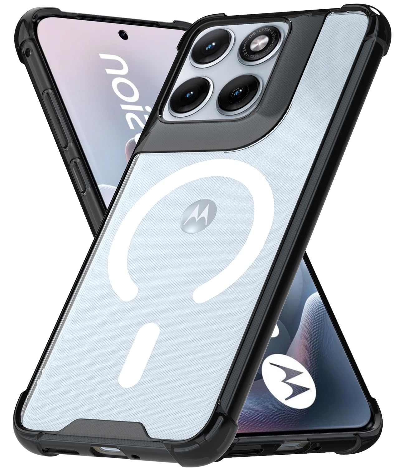 Motorola Edge 70 Fusion Back Cover Case | Clear Hybrid - Clear Smoke Magnetic