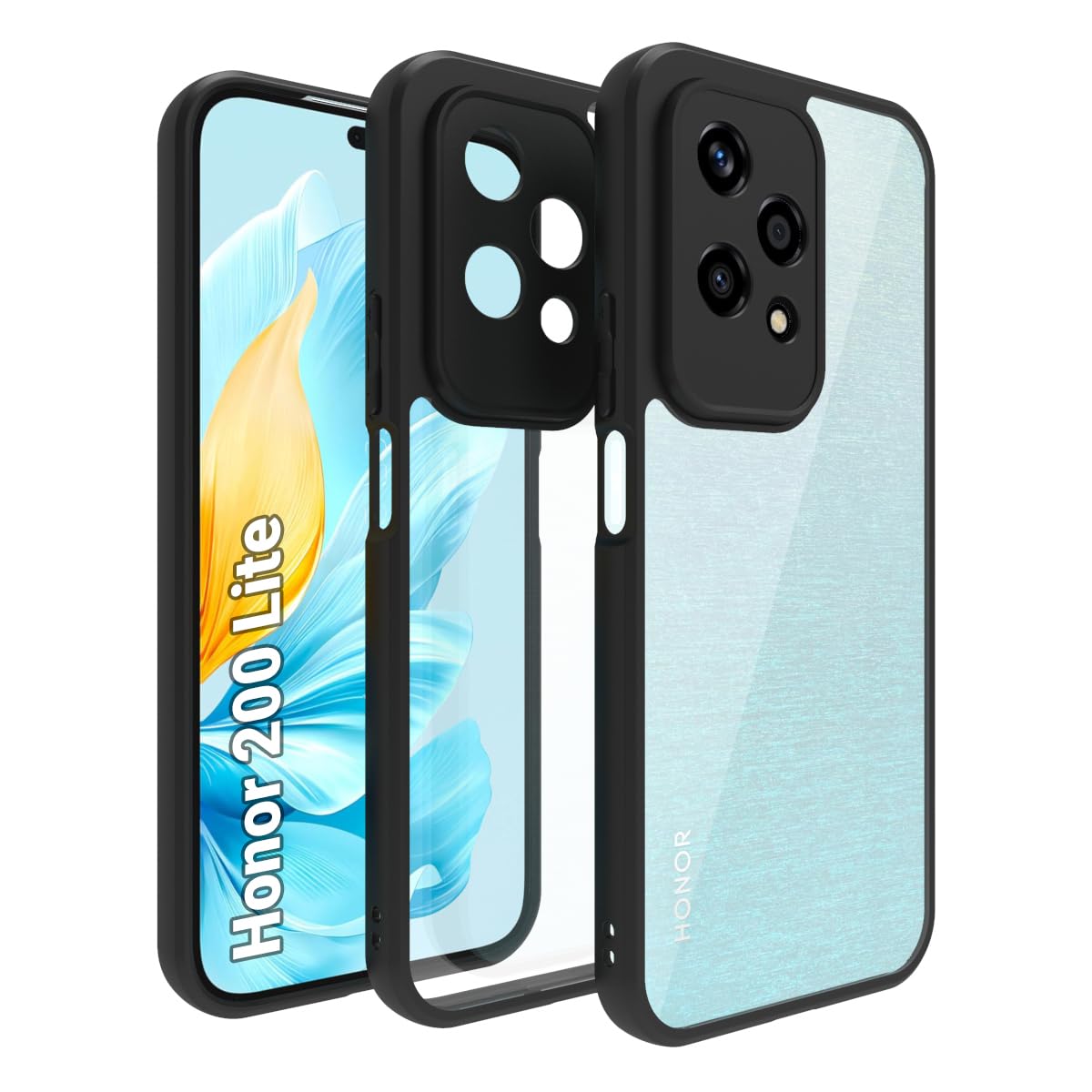 Honor 200 Lite 5G Back Cover Case | Sleek Hybrid - Clear Black