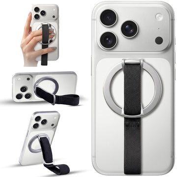 Magnetic Phone Grip & Stand | 2-in-1  Finger Strap - Silver