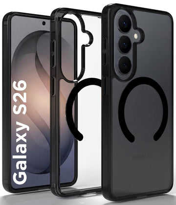 Samsung Galaxy S26 Back Cover Case | Clear Hybrid - Clear Black Magnetic