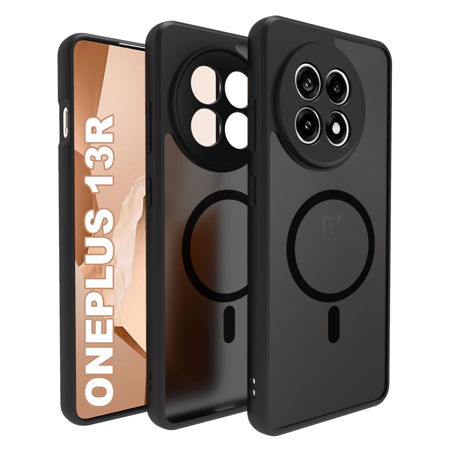 OnePlus 13R 5G Back Cover Case | Sleek Hybrid - Matte Black Magnetic