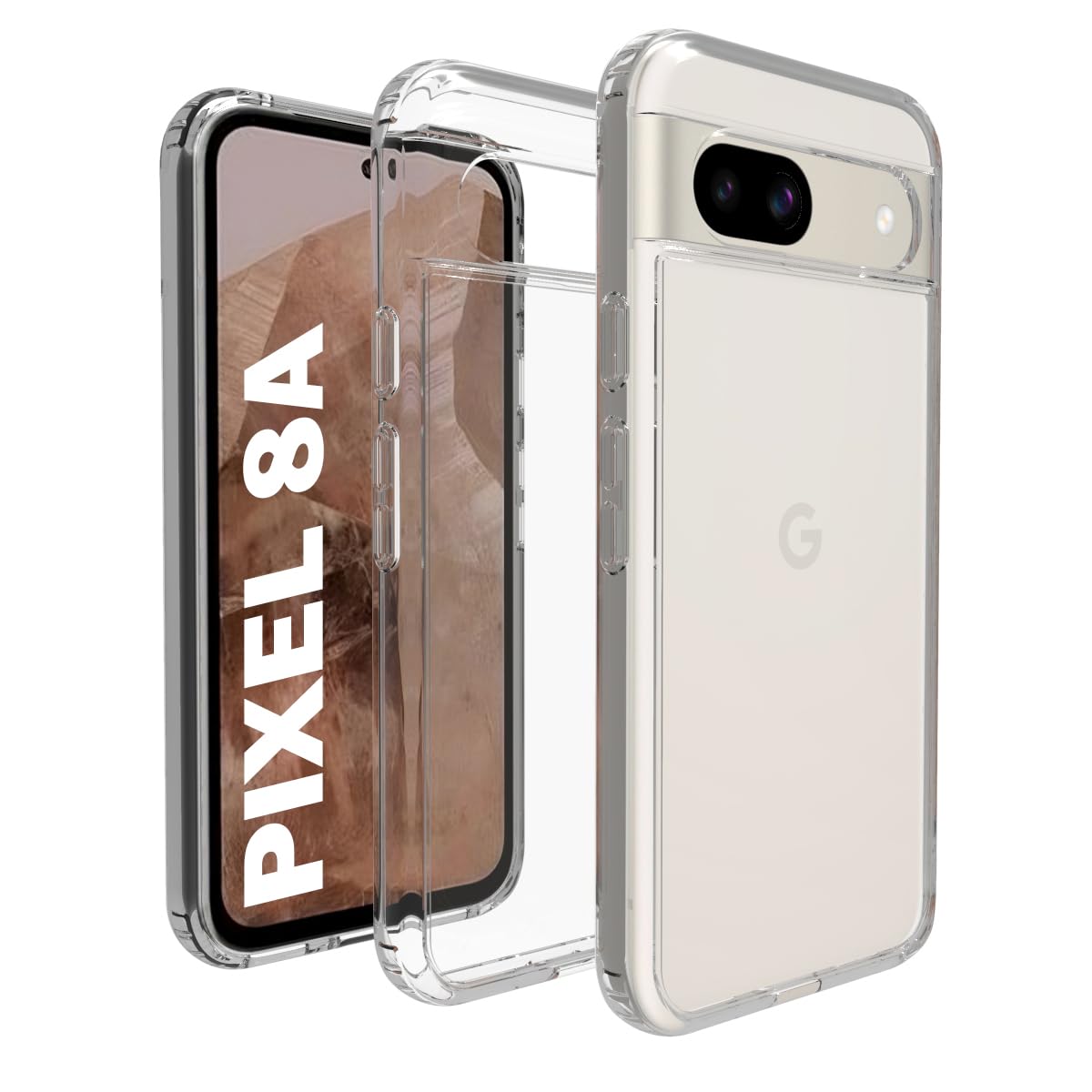 Google Pixel 8a Back Cover Case | Clear Hybrid - Clear