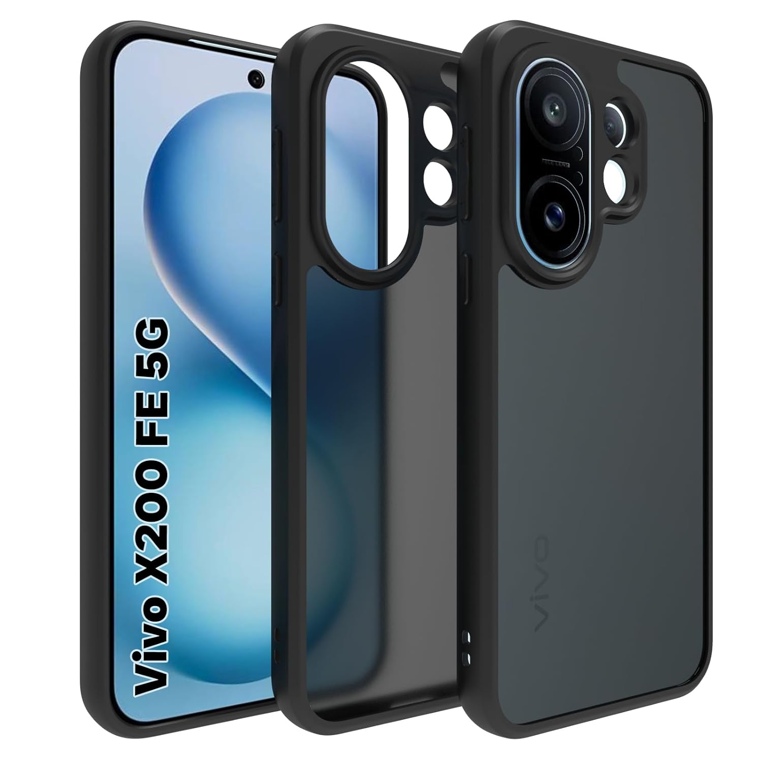 Vivo X200 FE 5G Back Cover Case | Shockproof Sleek Hybrid - Matte Black