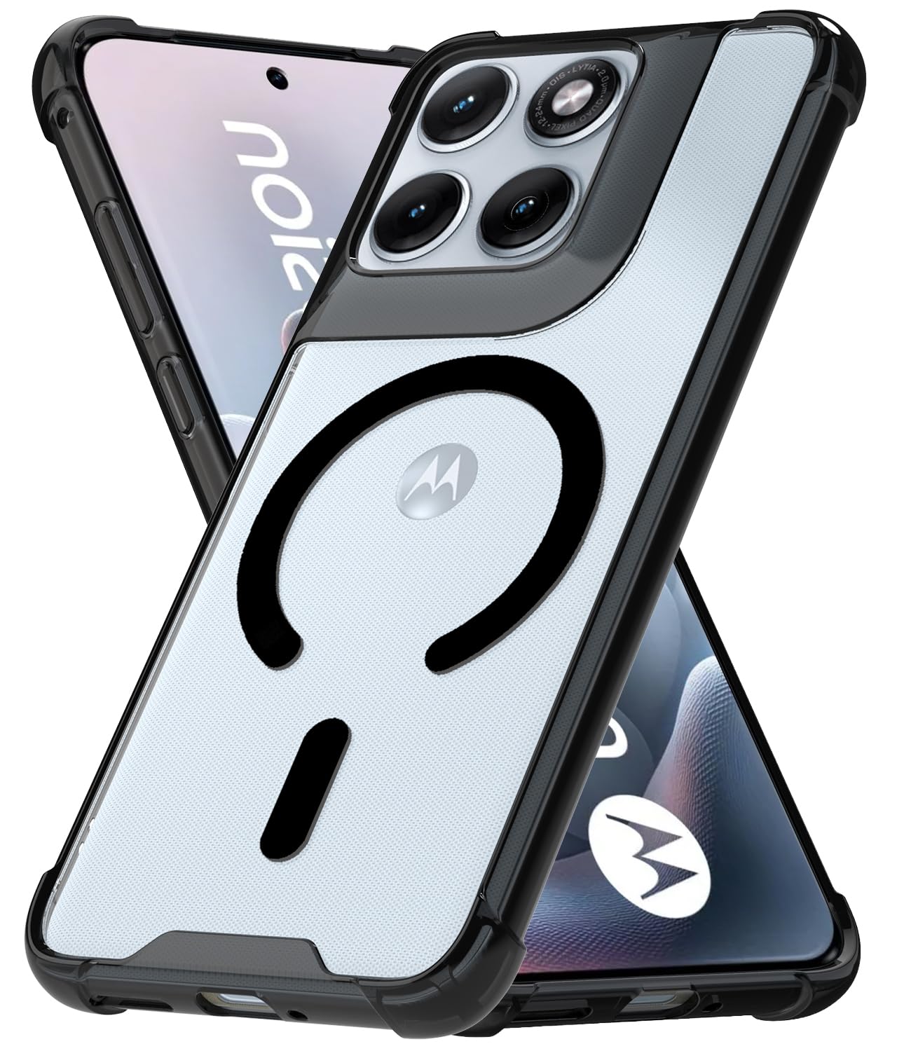 Motorola Edge 70 Fusion Back Cover Case | Clear Hybrid - Clear Smoke Magnetic