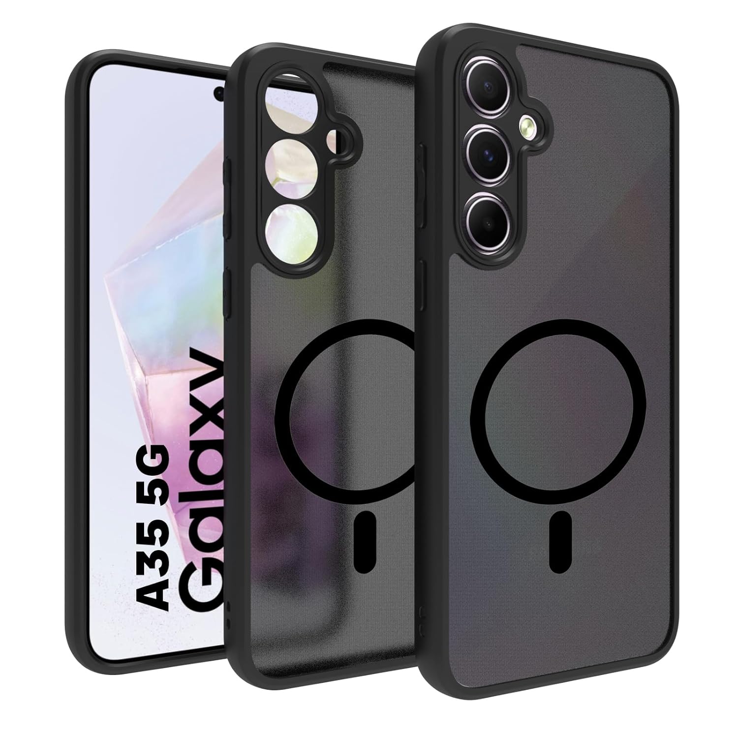 Samsung Galaxy A35 5G Back Cover Case | Sleek Hybrid - Matte Black Magnetic