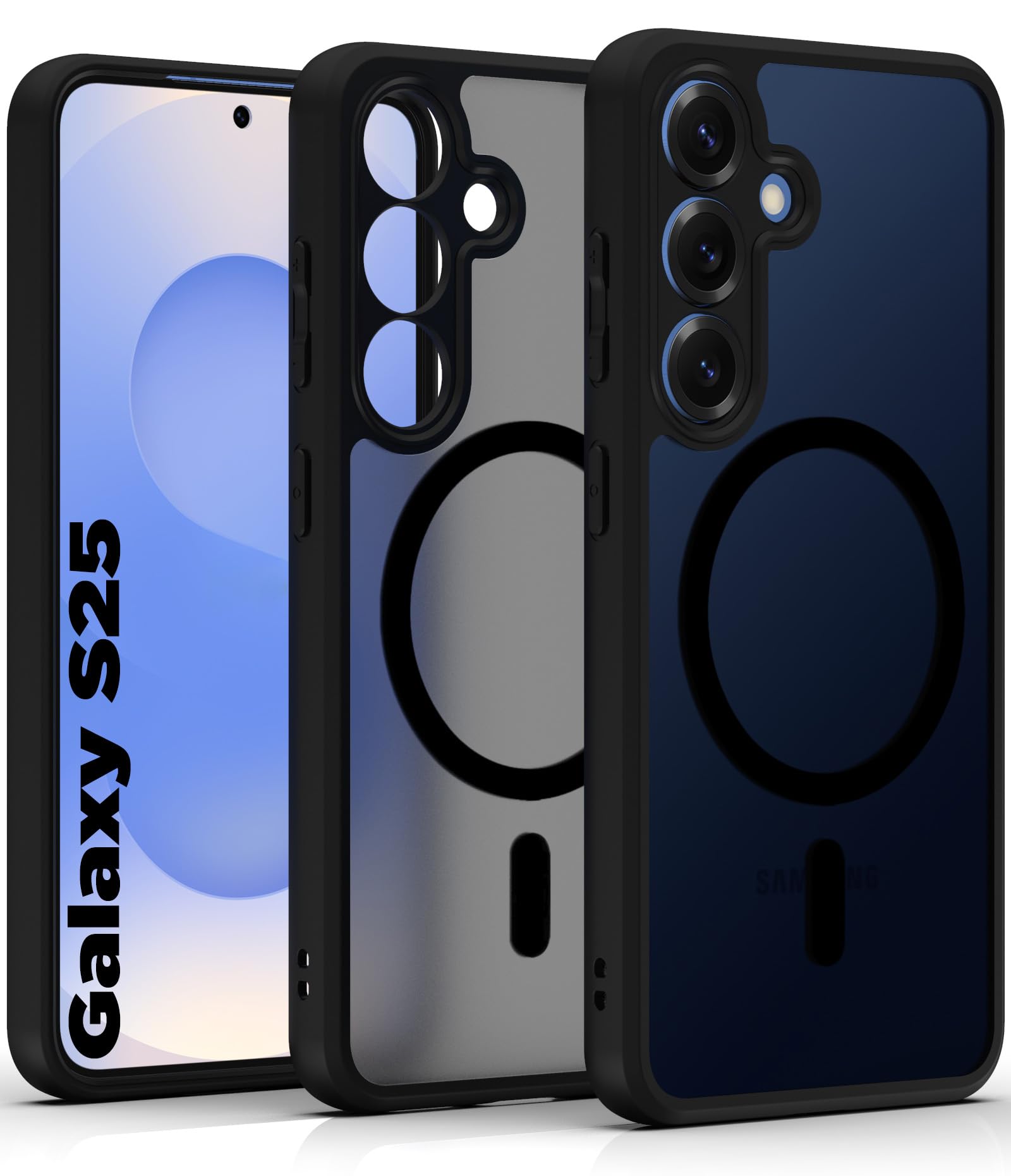 Samsung Galaxy S25 Back Cover Case | Sleek Hybrid - Matte Black Magnetic