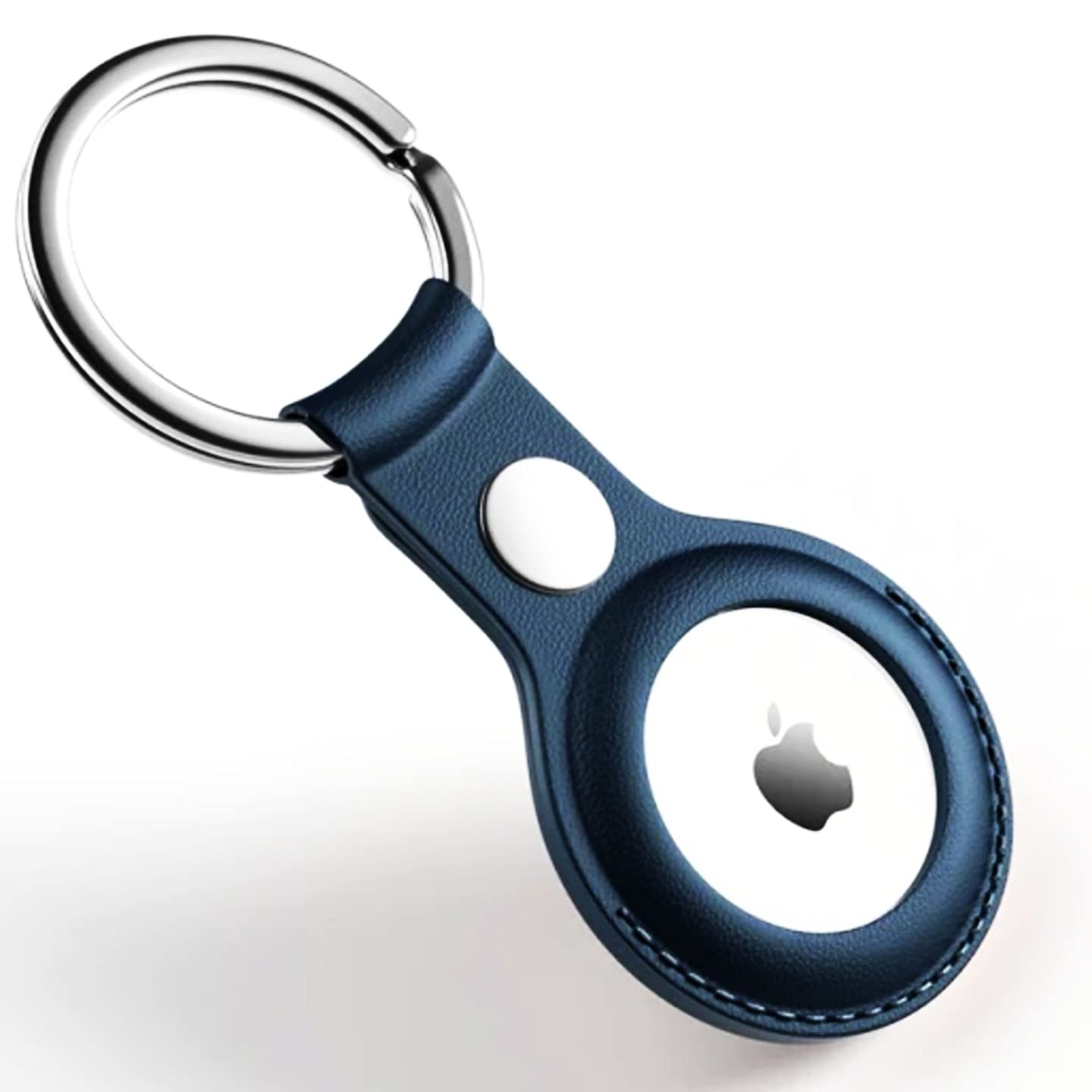 Apple AirTag Leather Key Ring Holder Case - Blue