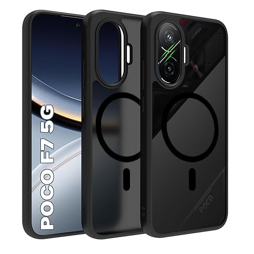 Poco F7 5G Back Cover Case | Sleek Hybrid - Matte Black Magnetic