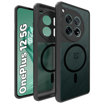 OnePlus 12 Back Cover Case | Sleek Hybrid - Smoke Black Magnetic