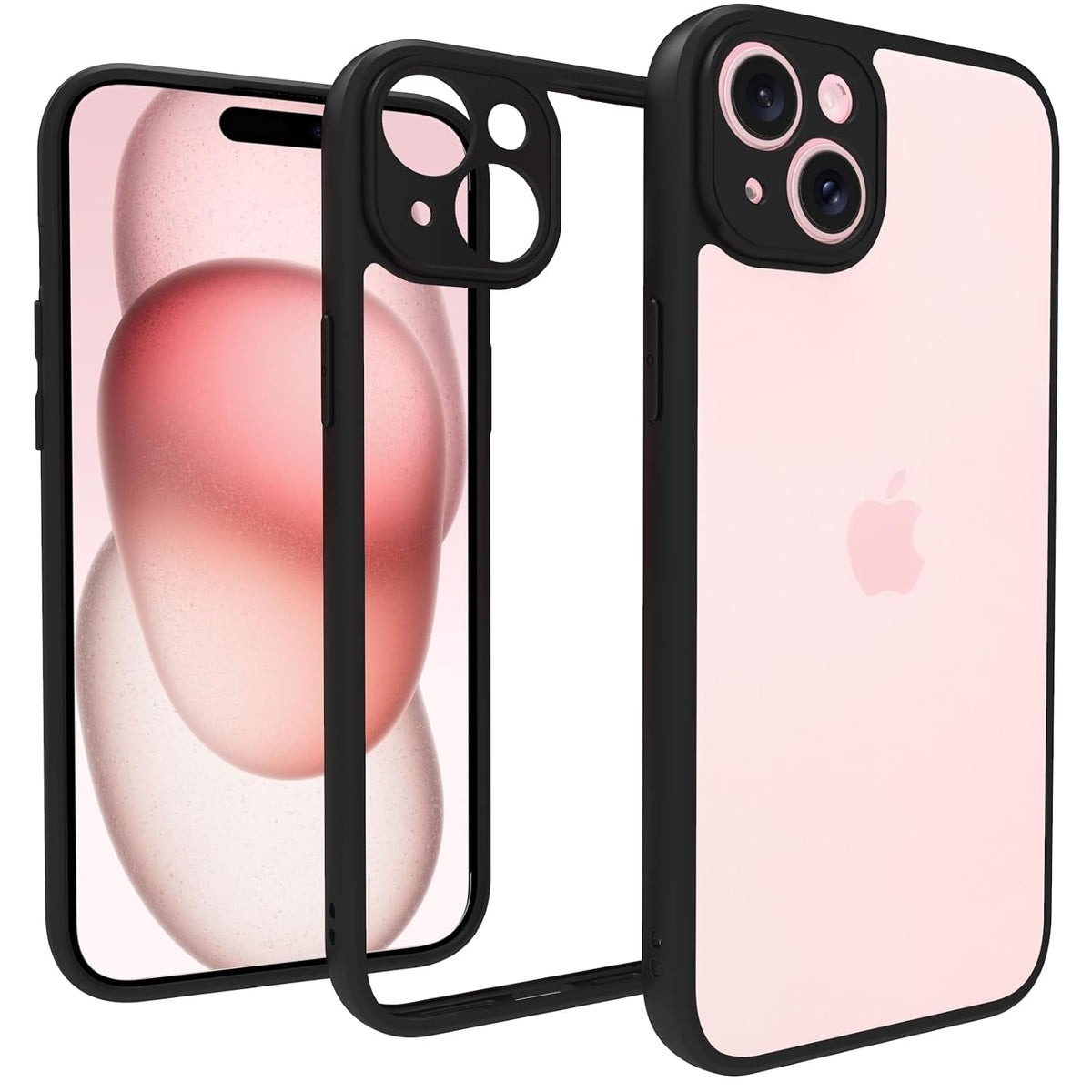 iPhone 15 Plus Back Cover Case | Sleek Hybrid - Clear Black